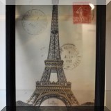 A22. Framed Eiffel Tower. 12&rdquo;h x 8.5&rdquo;w 